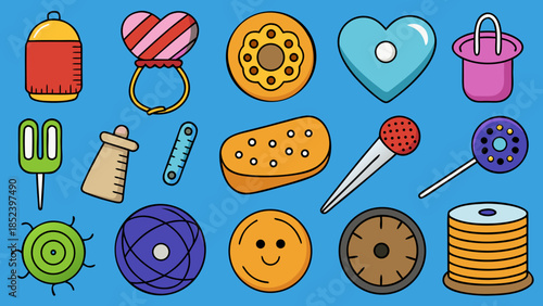 Colorful assorted craft supplies