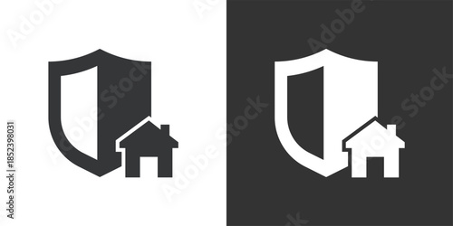 Home Asset Protection icon. Solid glyph series icon