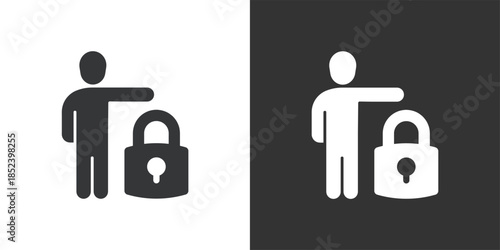 User Access Control icon. Solid glyph series icon