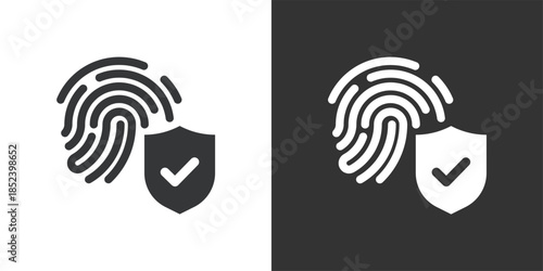 Fingerprint Security Verification icon. Solid glyph series icon