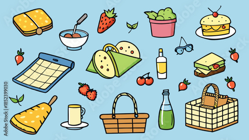 Assorted picnic items