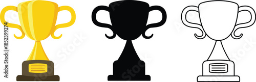 Colorful Trophy Icons for Awards and Achievements