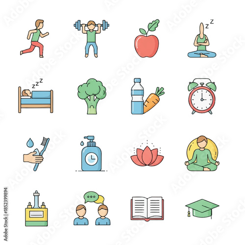 Collection of Health and Wellness Icons.
