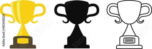 Colorful Trophy Icons for Awards and Achievements
