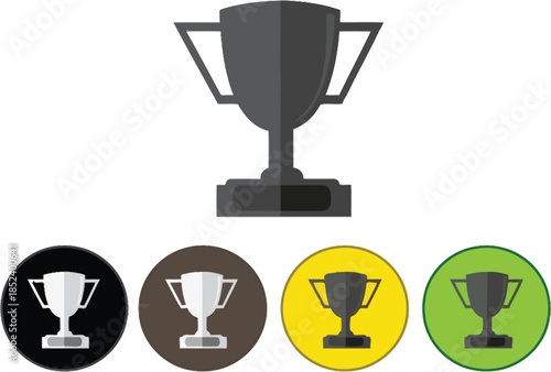 Colorful Trophy Icons for Awards and Achievements