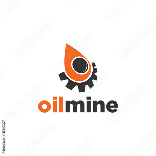 Oil Mine Logo Vector Simple Modern
