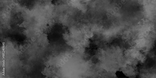 black gray sky background. white and gray isolated clouds. smoky fog texture. dark paper texture background. abstract black and white silver ink effect clouds.