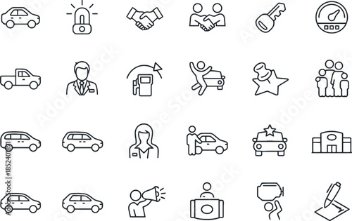 Icon Set of Law Enforcement and Legal Services