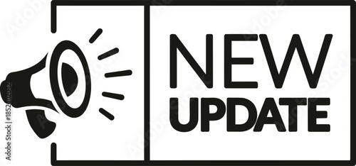 New Update Announcement Graphic with Megaphone Icon