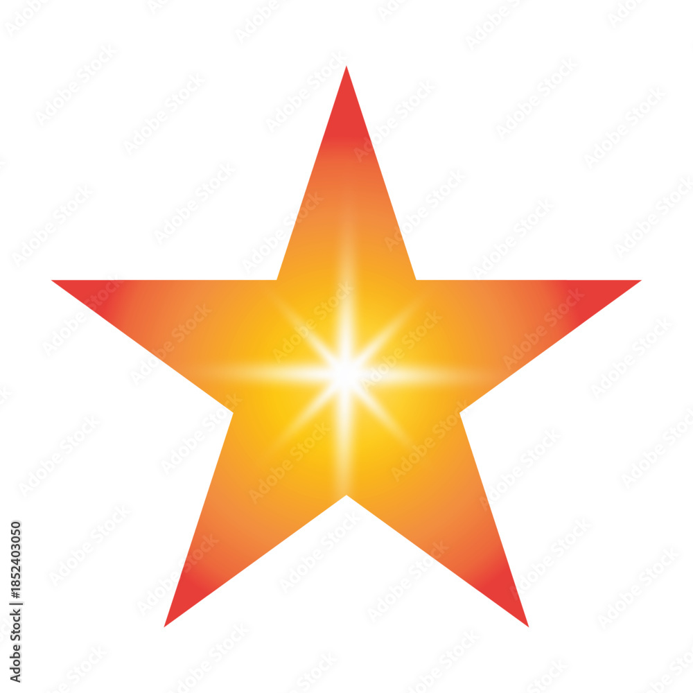 Obraz premium Glowing golden star icon for achievement, success rating, celebration design element