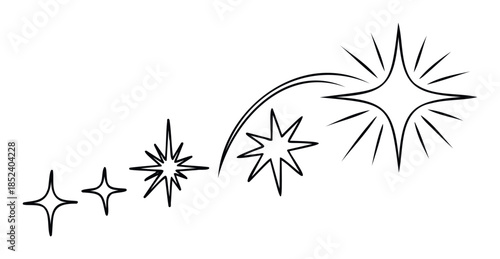 Sparkling star shapes and abstract light flares suggesting brilliance and success, perfect for celebratory or motivational themes.