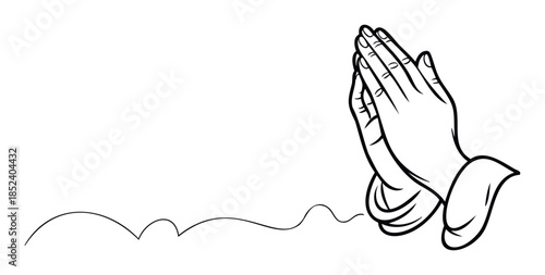Praying hands gesture symbolizing faith hope and devotion for religious or spiritual concepts in visual media