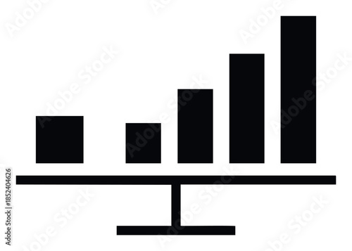 Modern abstract visualization of a trending upward data graph presented on a minimalist pedestal for financial or business growth concepts