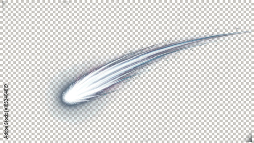 Transparent PNG of a Fast Moving White Comet or Speed Streak Effect.
