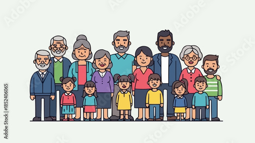 Diverse Group of People Standing Together.