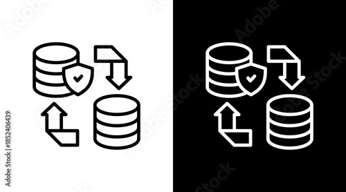 Data Backup With Icon Set Design