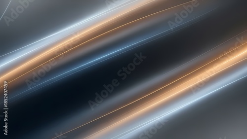 Dynamic diagonal lines of light streak across a dark background creating a sense of motion and energy