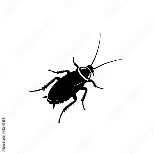 Silhouette of a Common Cockroach Vector Icon