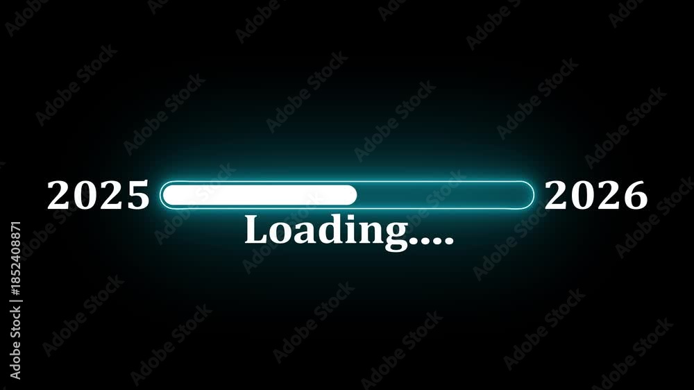 Vidéo Stock New year 2026 loading bar animation Year changing from 2025 ...