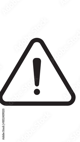Triangle warning sign featuring a bold exclamation mark against a plain white background.