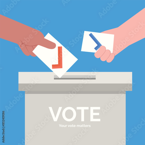 Voting participation and civic responsibility for democracy. Vector illustration