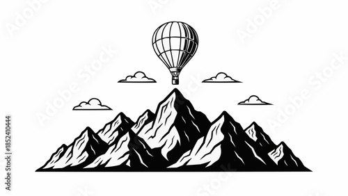 Black and White Hot Air Balloon.