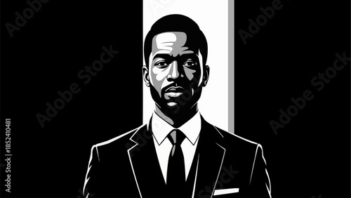Portrait of a Stylish Businessman Illustration.