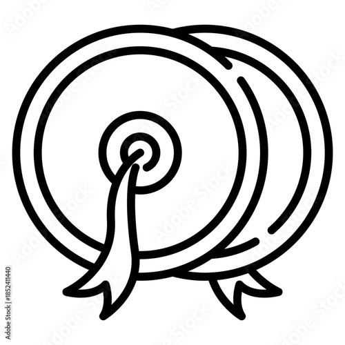 Chinese Cymbals Line Icon