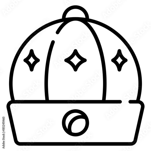 Chinese Hat Line Icon