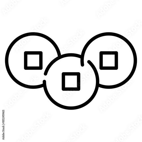 Chinese Coin Line Icon