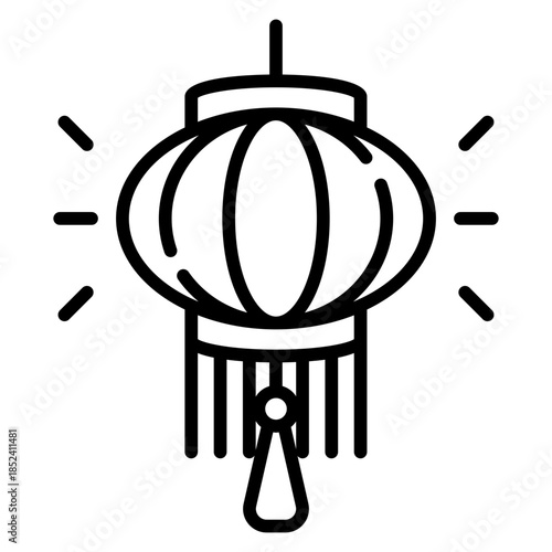 Chinese Lantern Line Icon