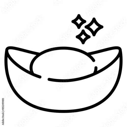 Chinese Ingot Line Icon