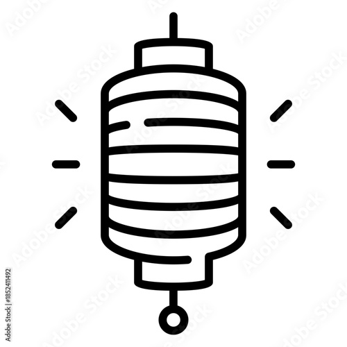 Chinese Lantern Line Icon