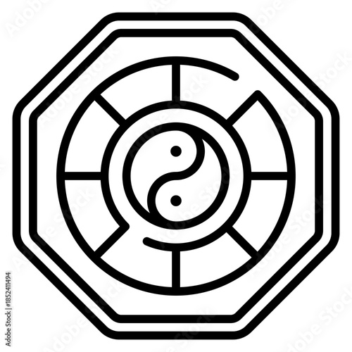 Pa Kua Mirror Line Icon