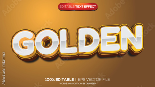 3d text effect golden theme