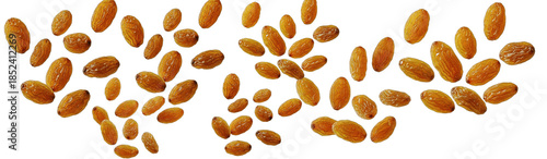 Golden Raisins Set Isolated on White Background