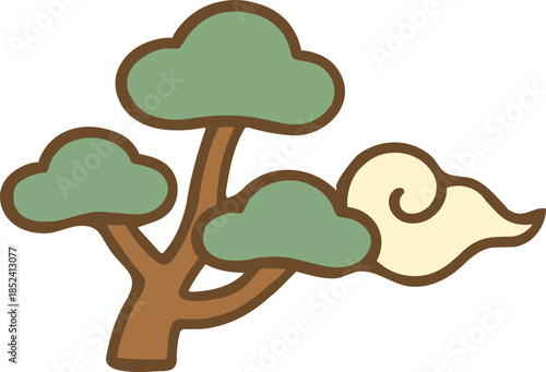 Holiday pine tree_Lunar New Year_Chuseok_Pine tree_New Year_Chuseok pine tree