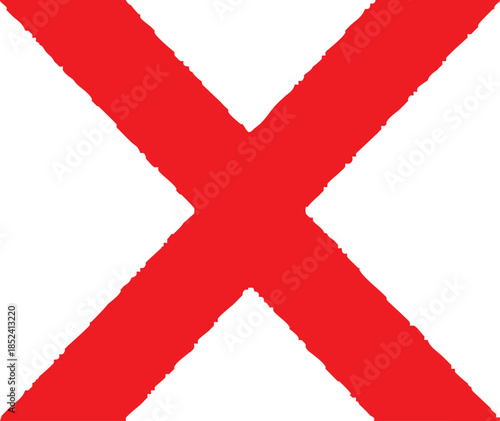 Bold Red 'X' Symbol Against a Stark Black Backdrop, Emphasizing Rejection or Negation with Simple Geometric Design.