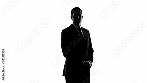 Silhouette of a man in a suit.