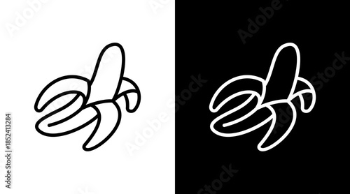 Banana With Icon Set Design