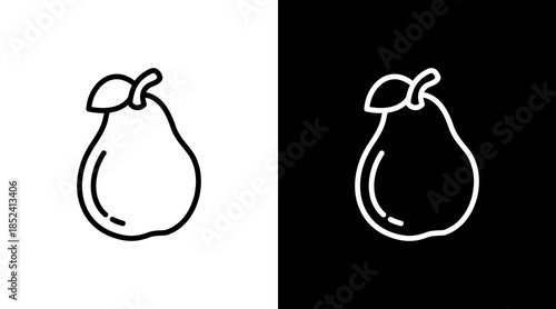Pear With Icon Set Design