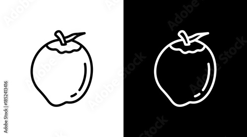 Coconut With Icon Set Design