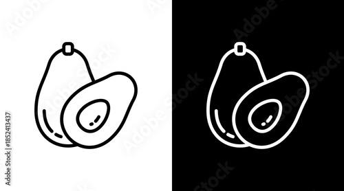 Avocado With Icon Set Design