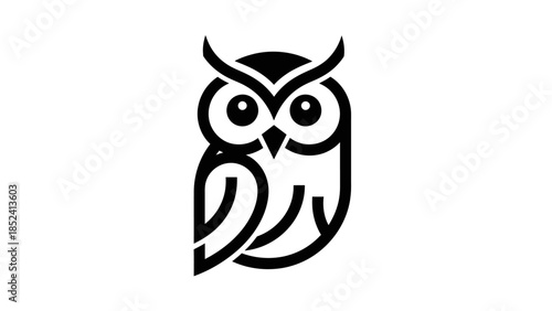 Stylized owl illustration with geometric lines, a symbol of wisdom and design inspiration