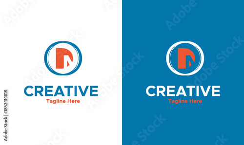 DA letter logo design with modern circular emblem, creative monogram symbol for branding, business identity, startup, corporate logo template.