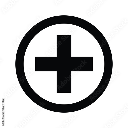Medical cross symbol in circle