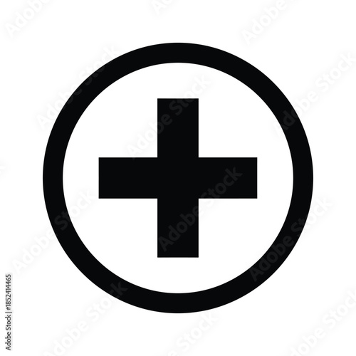Medical cross symbol in circle