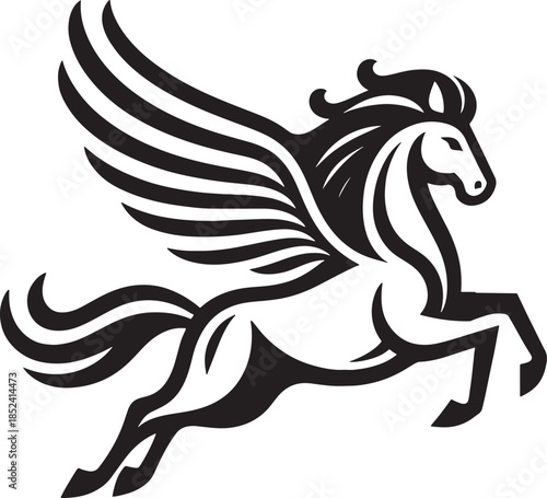 Horse with wings. Vector illustration isolated on a white background