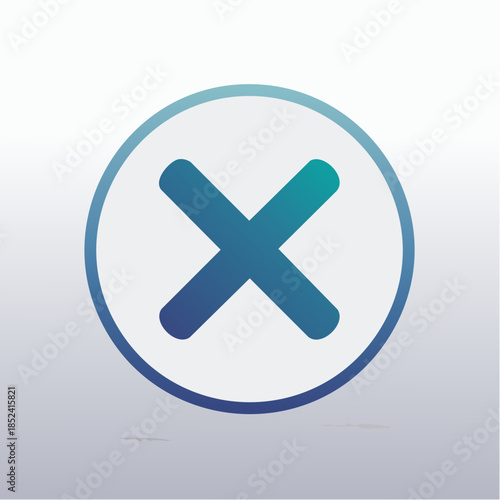 Modern blue gradient X icon in circle for deletion or cancellation