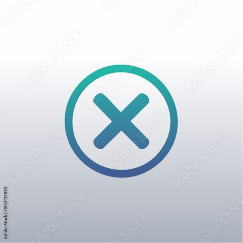 Modern delete icon in gradient blue circle